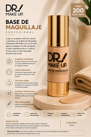 Base de Maquillaje Profesional TONO 200 DR MAKE UP