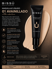 Maquillaje Líquido Bissú Tono 01 Avainillado