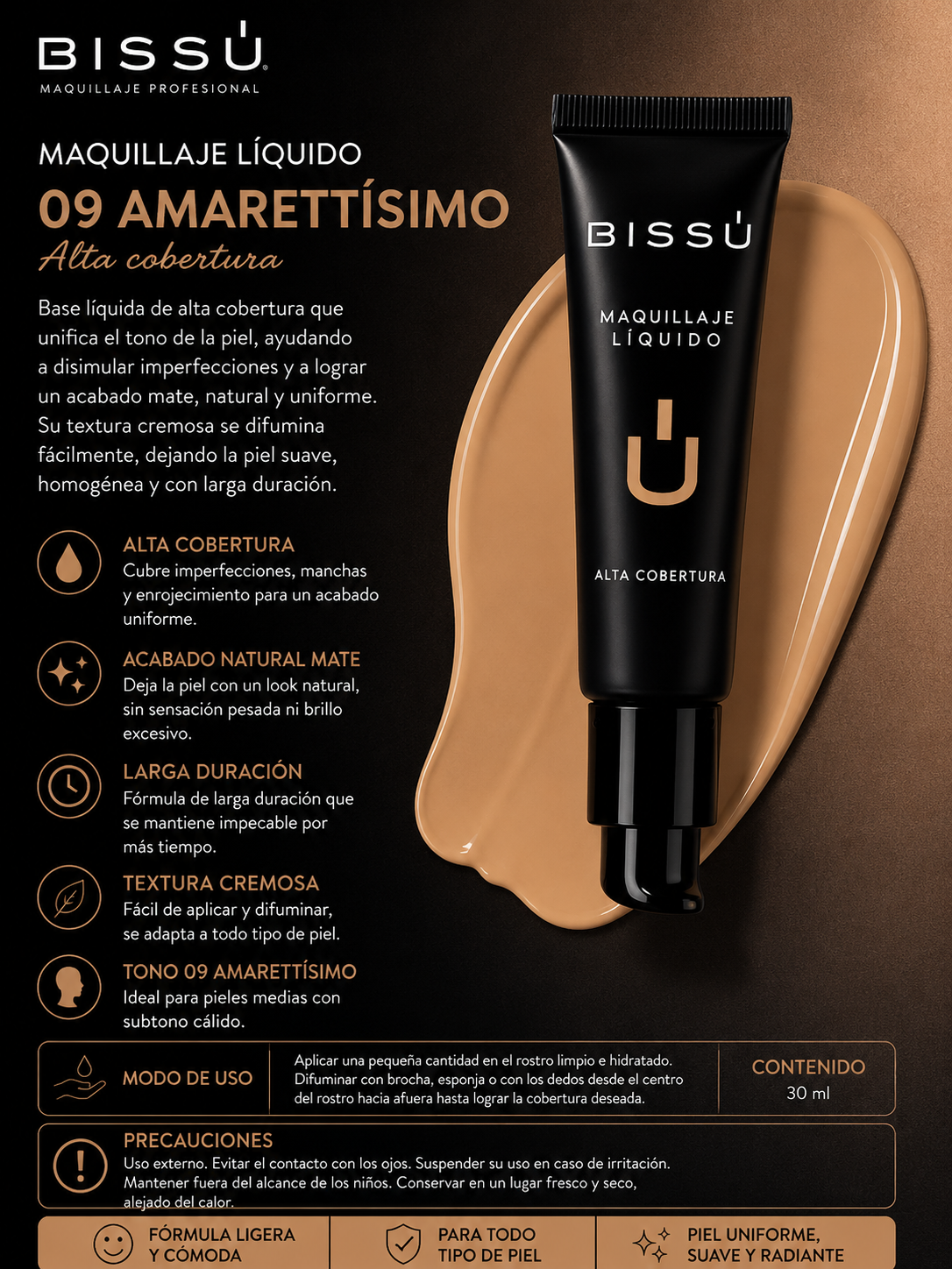 Maquillaje Líquido Bissú Tono 09