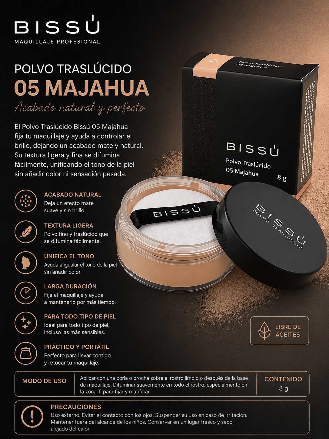 Polvo Traslúcido Bissú Tono 05 Majahua 8 g