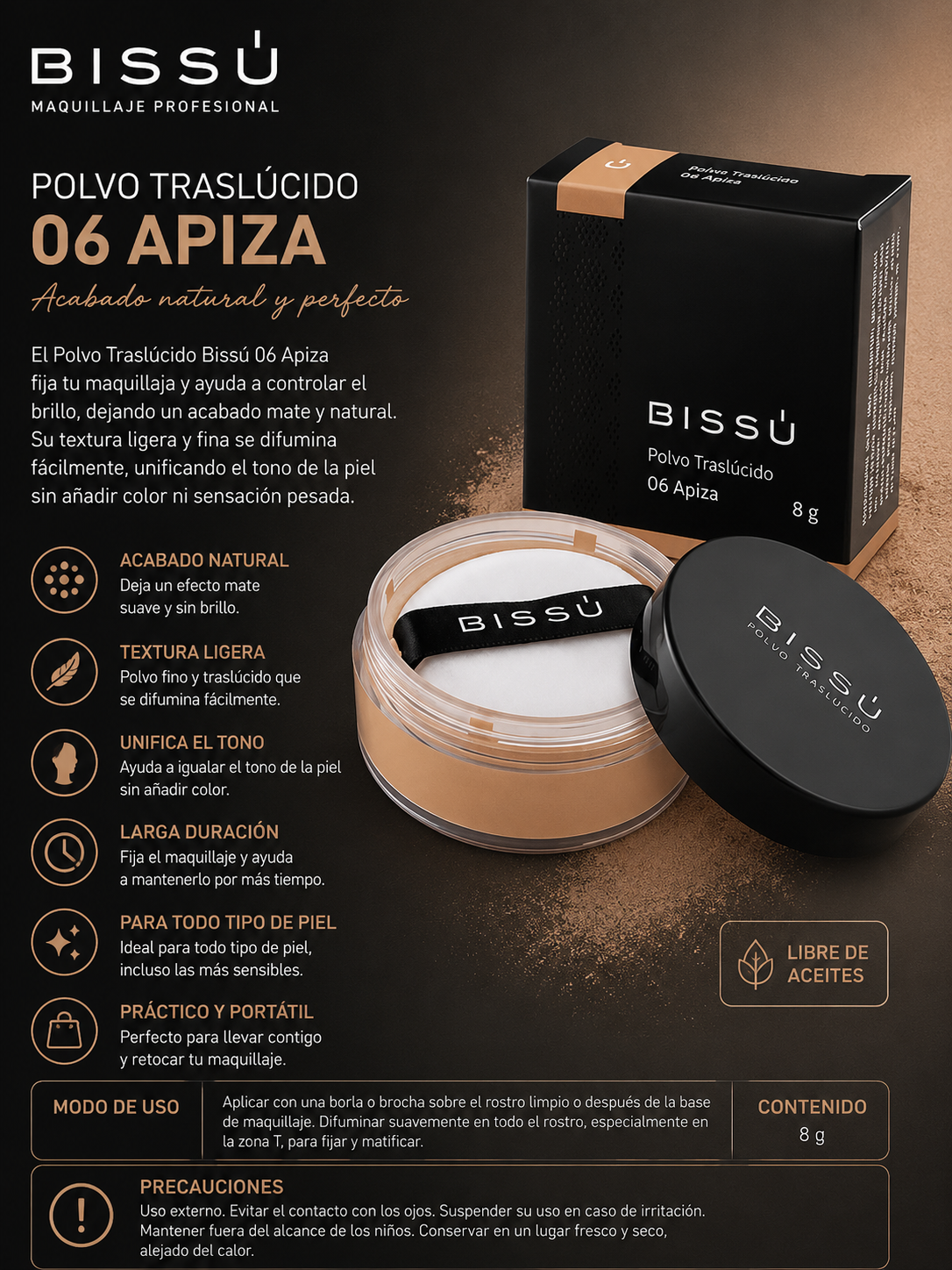 Polvo Traslúcido Bissú Tono 06 Apiza 8 g