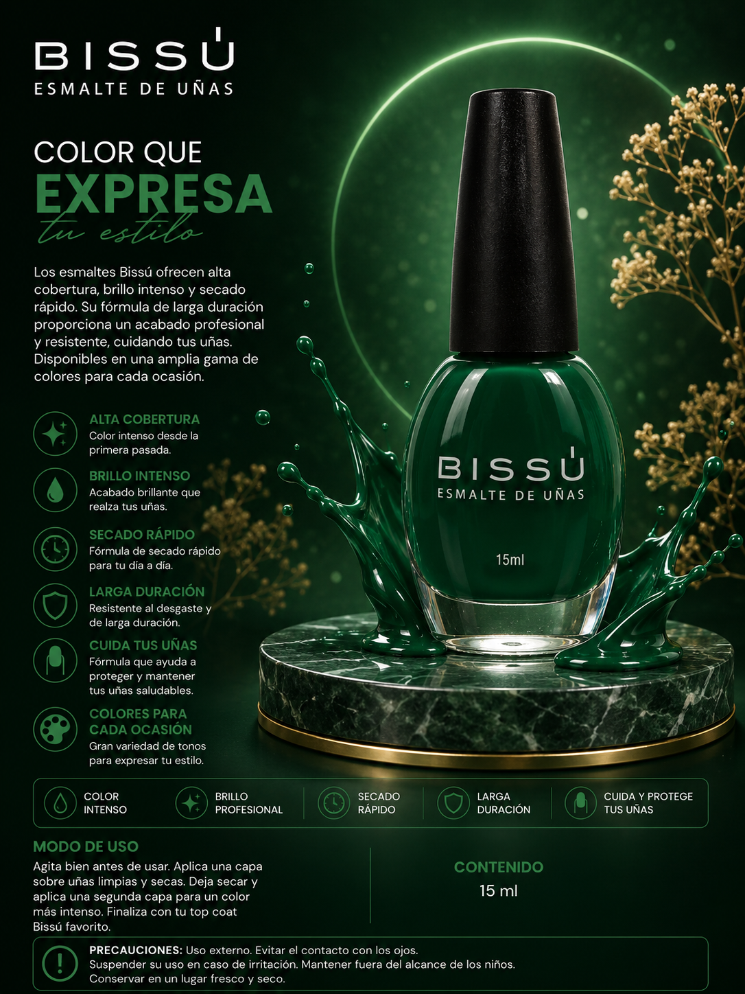 Esmalte de Uñas Bissú Verde Bandera 144