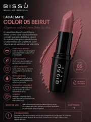 Labial Mate Bissú Color 05 Beirut